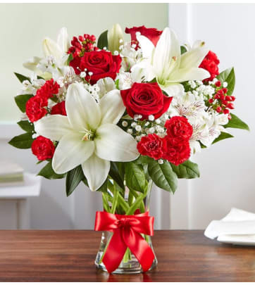 All Is Bright T114-1 Christmas Floral Centerpiece in Elkton, MD - FAIR HILL  FLORIST