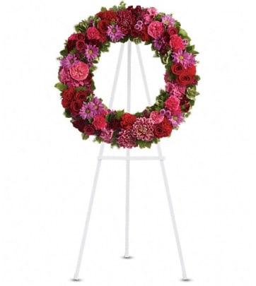 Vibrant Funeral Wreath Flower Delivery Ridgefield WA - Ridgefield Floral &  Gifts LLC
