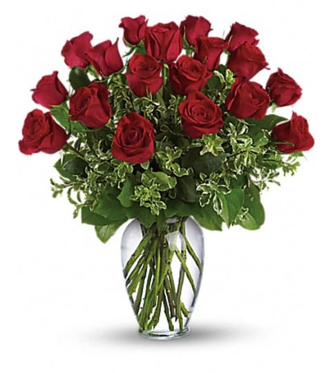 CLASSIC RED ROSES. An arrangement by Fine's Flowers.