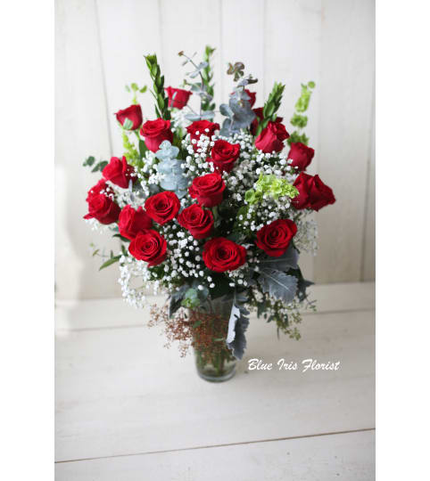 Classic 3 Dozen Roses. An arrangement by Blue Iris Florist.