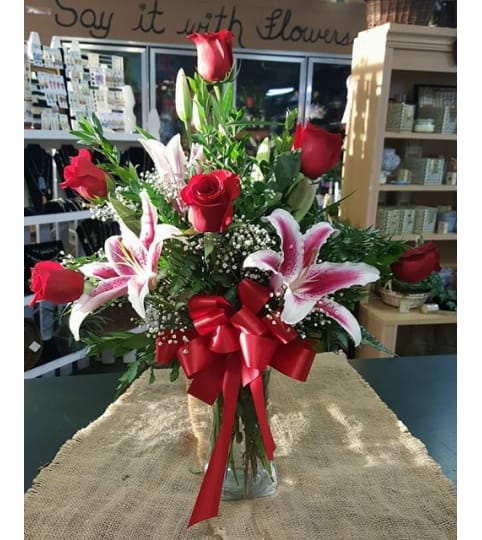 Be My Valentine. An arrangement by Buds and Blooms at Enumclaw.