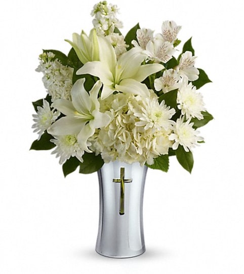 Sacred Cross Vase in White