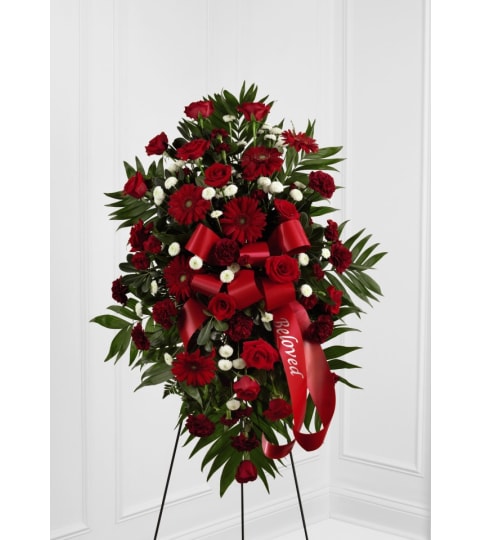 FTD's Treasured Memories™ Spray. An arrangement by Lori's Hearts and Flowers.