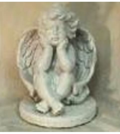 Statue - Cherub With Hands On Chin