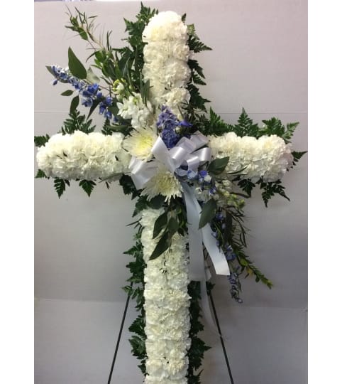 Blue and White 30” Cross