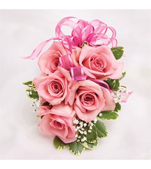 Wedding Pink Rose Corsage