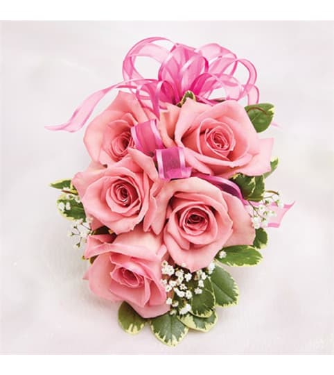 Prom Pink Rose Corsage