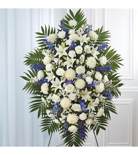 Sympathy Blue & White Standing Spray