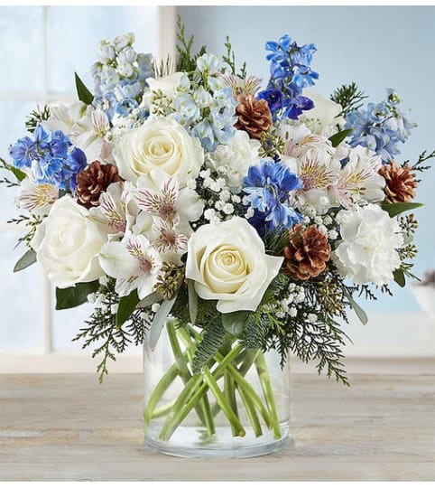 The Winter Wishes Bouquet™. An arrangement by Butterflies Flower Shop.