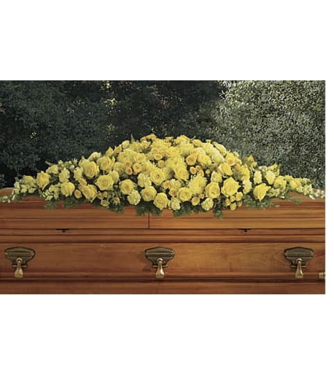 All Yellow Full couch casket spray