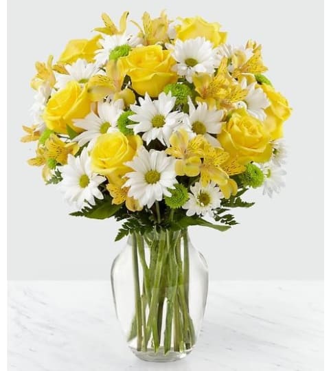 my Sunny Sentiments. An arrangement by Geni's Florist and Gifts.