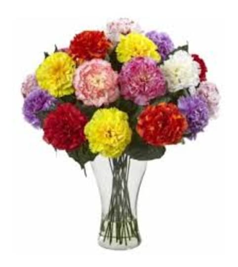 Carnations in a Glass Vase