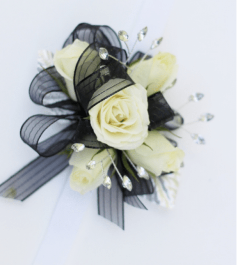 White & Black Corsage