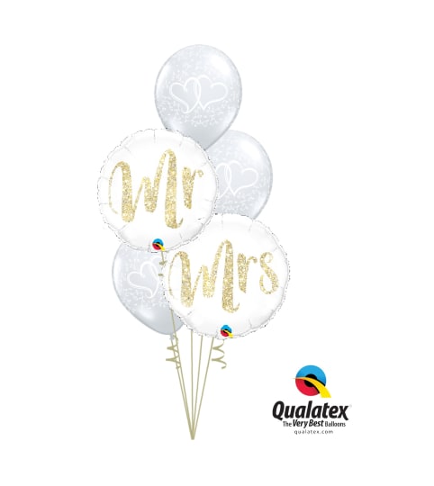 Mr. and Mrs. Classic Confetti Balloon Bouquet