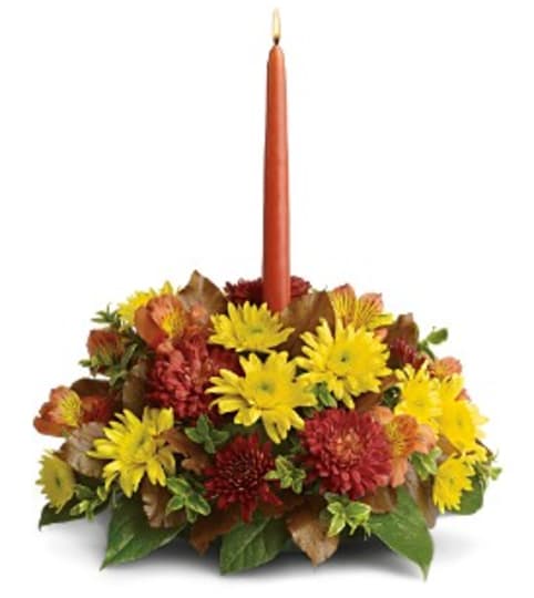 Bright to Light Centerpiece Arrangement. An arrangement by Balloon Bouquets Plus.
