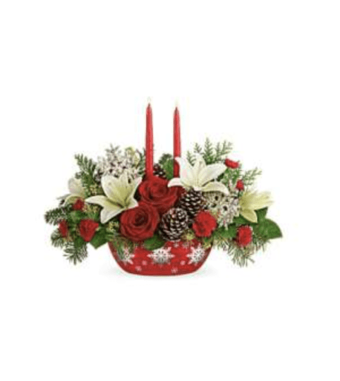 Snowflake Treasures Centerpiece Flower Arrangement 2020