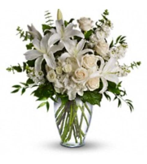 Dreams From the Heart Bouquet All White