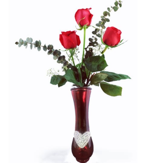 Thoughts Of You Bouquet With 3 or 6  Red Roses