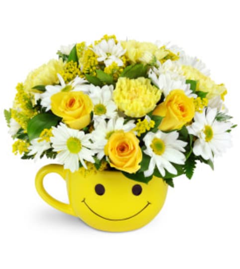 happy face arrangment. An arrangement by Nicol Florist.