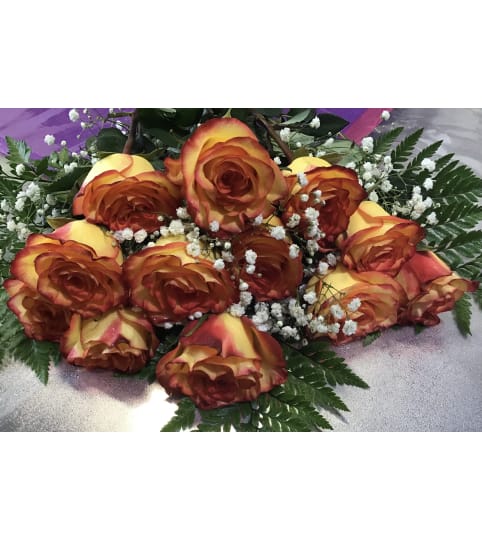 Perfect Wrapped Long-Stem Bi Coloured Roses