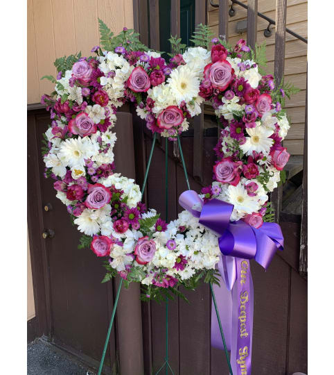 Purple and  White Open Heart