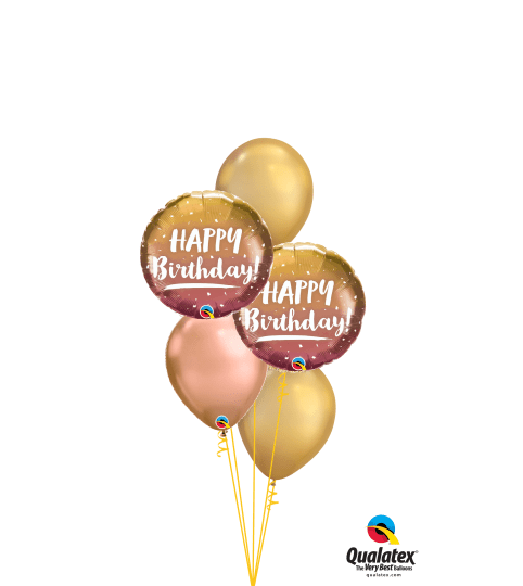 Birthday Rose Gold Classic Balloon Bouquet