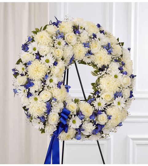 Blue and White Memories Wreath