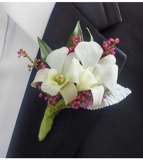 Simply Dendrobium Orchid Boutonniere
