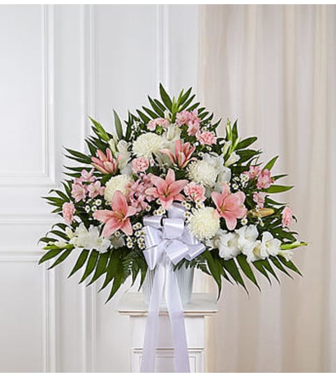 Heartfelt Sympathies™ Standing Basket- Pink & White