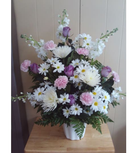 Classic Funeral Arrangement. An arrangement by Heatherton's Florist and Gifts.