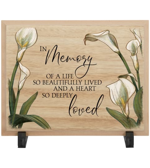 Plaque 'In Memory' w/ display stand