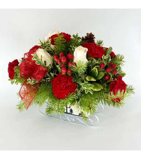 Dashing Through The White Snow Floral Arrangement