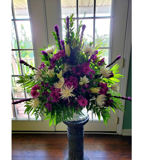 Elegant Purple Emerald with Love. An arrangement by Flowers By Fiore.