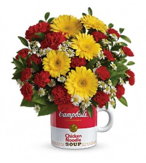 TF Campbell's Hearty and Happy Wishes. An arrangement by Nicol Florist.
