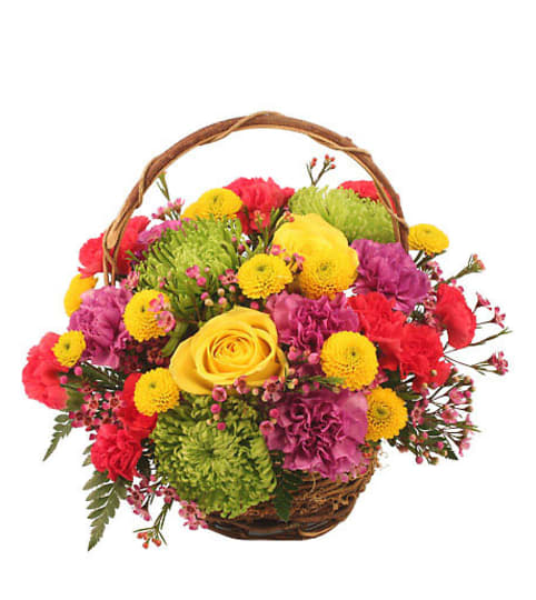 Cheerful Blooms Basket