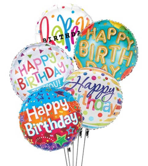 12 Assorted Mylar Birthday Balloons