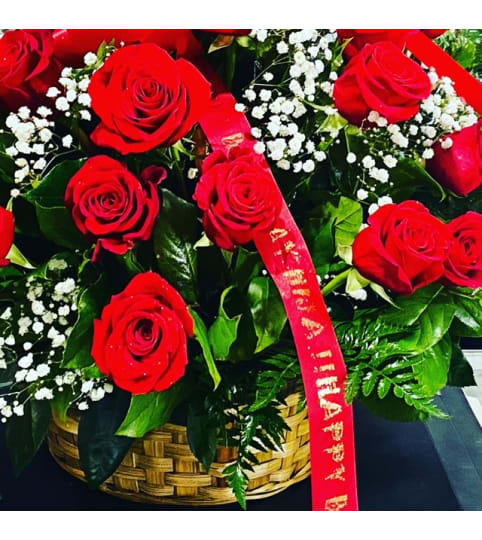 Red Roses Basket