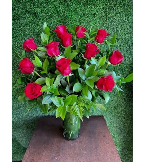 Red Roses in a Vase