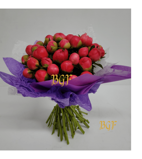 Hand-tied Peony Presentation Bouquet