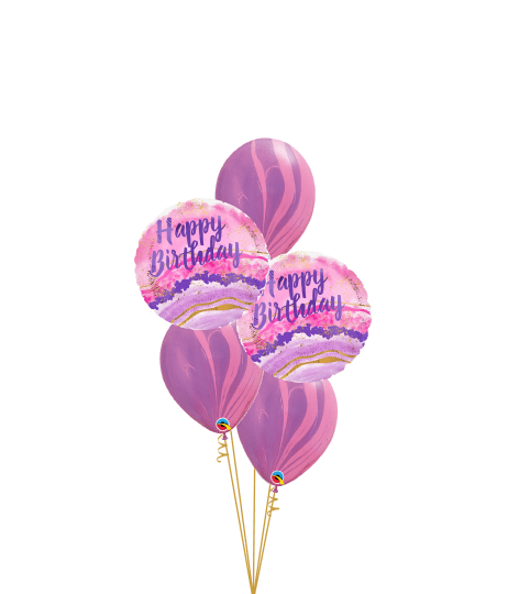 Watercolour Marble Birthday Classic Balloon Bouquet