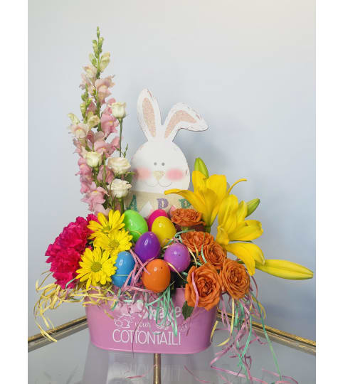 Happy Easter Color. An arrangement by Cala's Boutique Floral.
