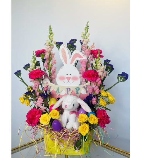Easter Bunny Garden. An arrangement by Cala's Boutique Floral.