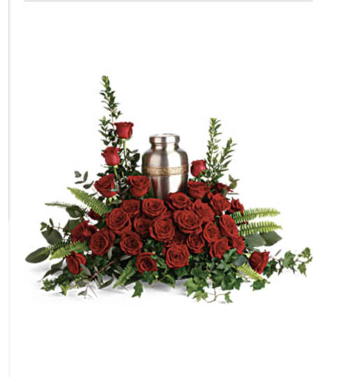 Red Rose Cremation Urn