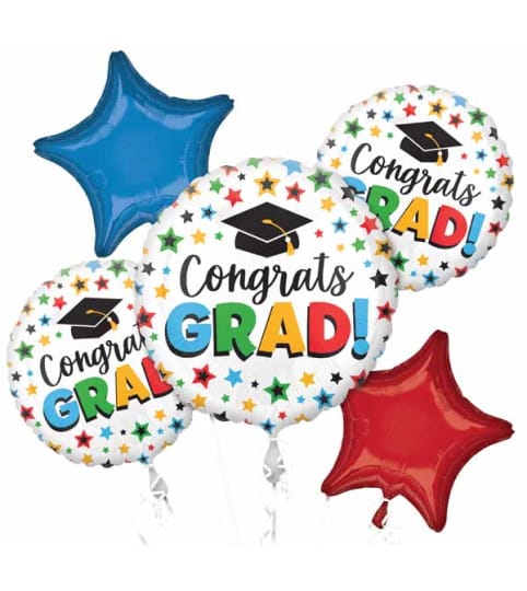 Multi Coloured Congrats Grad! Balloon Bouquet