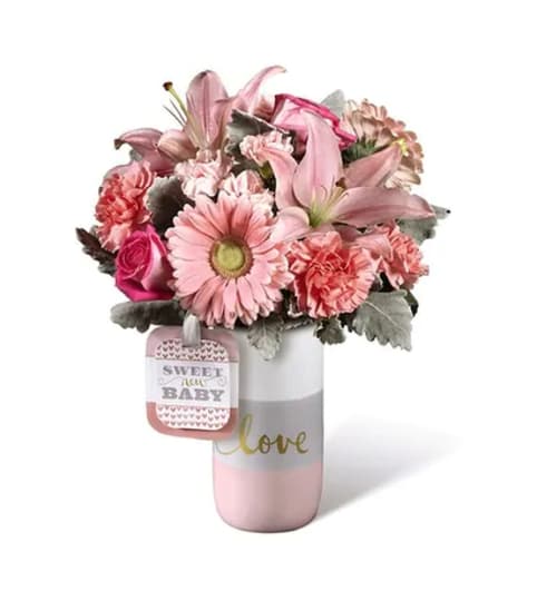 SWEET LOVE BOUQUET BY FTD HALLMARK PINK. An arrangement by Triple A Florist.