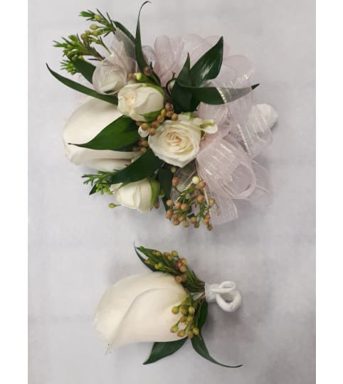 Corsage and Boutonniere as set