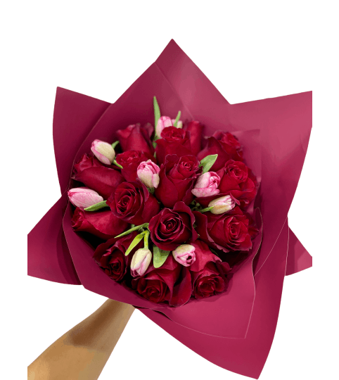 Hand-tie Red deluxe bouquet