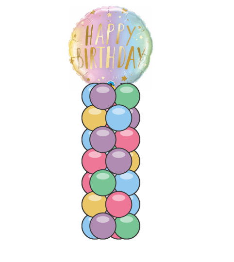 Pastel Ombre Birthday Mini Balloon Column