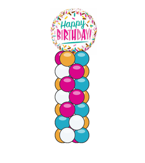 Sprinkles Birthday Mini Balloon Column