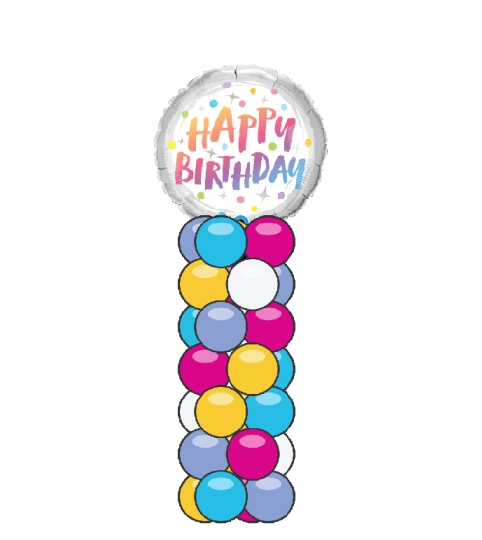 Birthday Rainbow Dots Mini Balloon Column